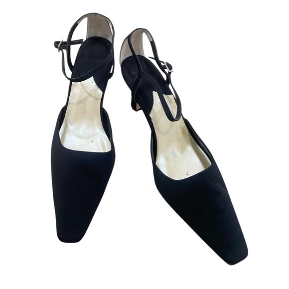 Caparros Paulette black leather sole ankle strap shoes 2.5 inch heel size 10 - Picture 3 of 13